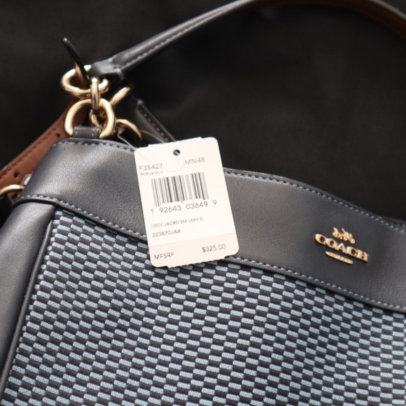 Coach Legacy Jacquard Small Lexy Shoulder Bag - NWT - midnight blue - Picture 2 of 5